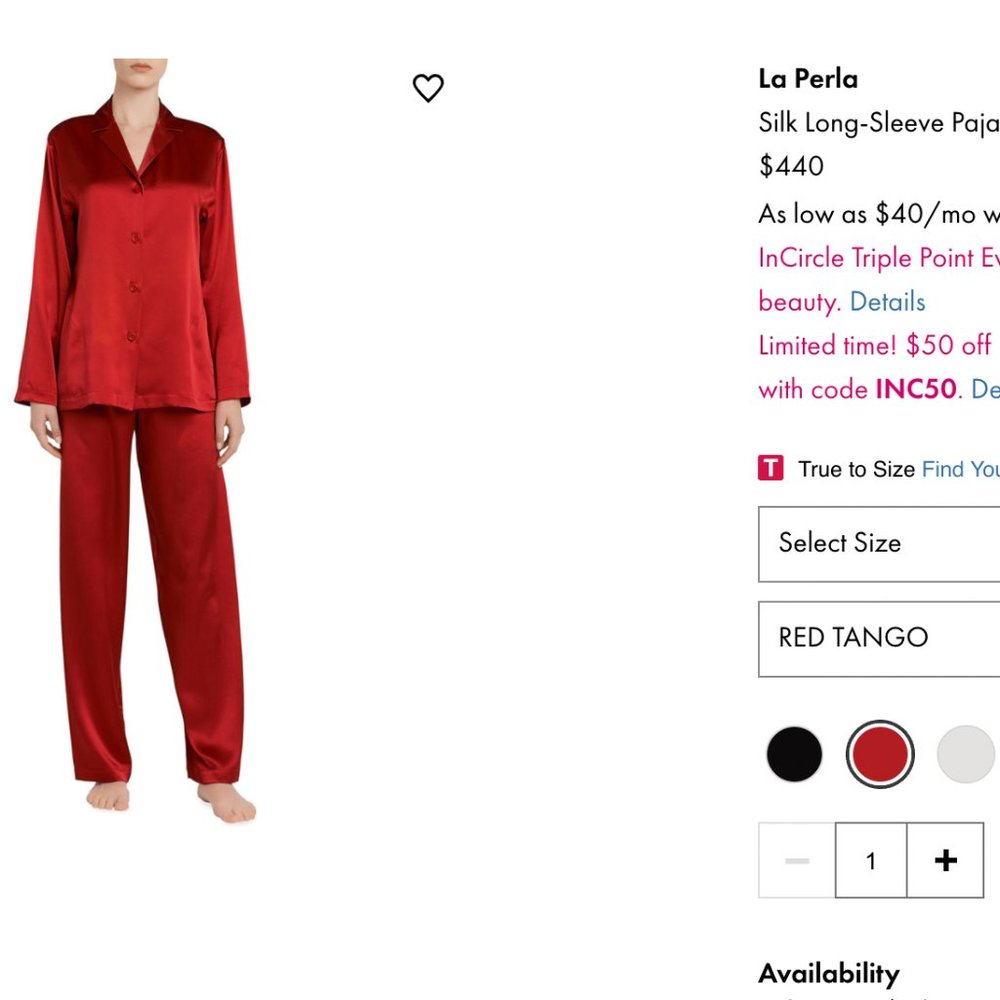 LA PERLA Silk Red Pajama Set (Like New)